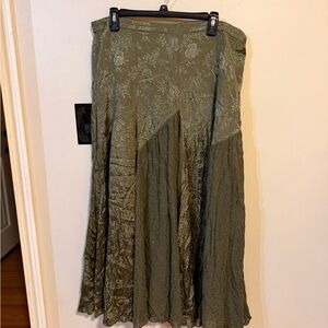 Coldwater Creek Asymmetrical Olive Skirt
